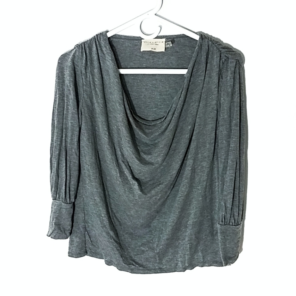 Alice + Olivia Shirt Air Collection Gray XS